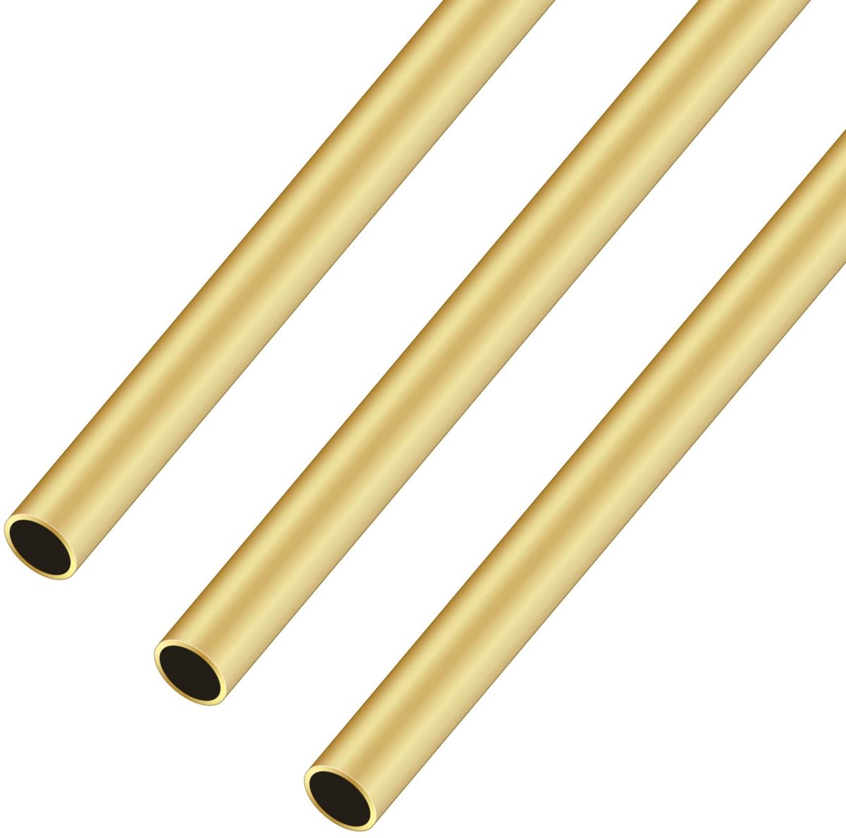 Dailygoods - Dailygoody - Brass Tube - 9mm - Duurzaam - Goud - Naadloze buis - Perfect voor hobby en industrie - 3 stuks
