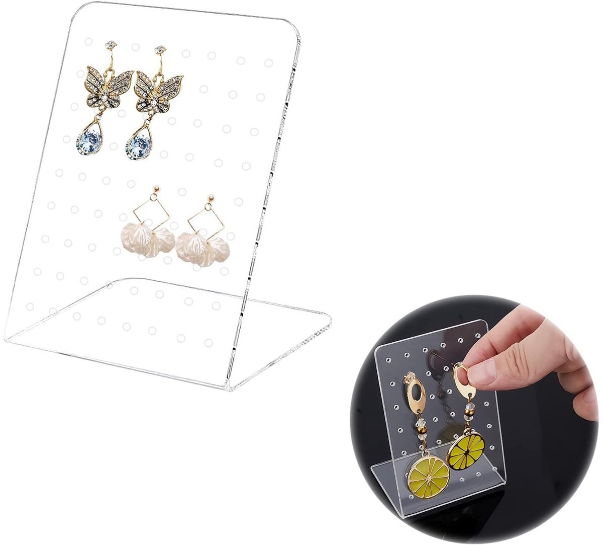 Dailygoods - Dailygoody - Oorbellenhouder - Stylish Sieradenopslag - 72 Gaten - Ideaal voor Oorbellen - Organiseer je Sieraden - Geschikt voor Thuis - Zwart