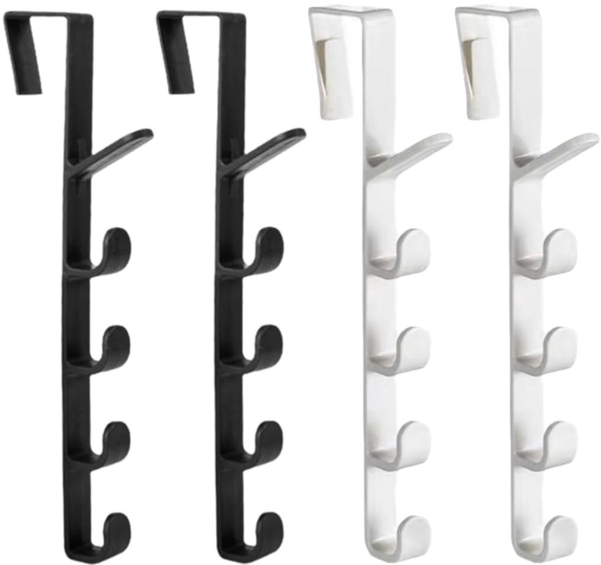 Dailygoods - 4 Stuks Robuuste Verticale Deurhaken zonder Boren