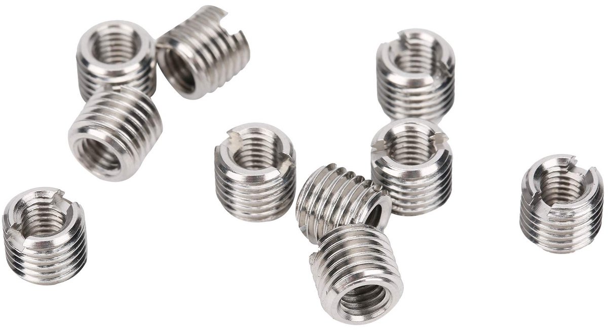 Dailygoods - Dailygoody - Zelftappende Schroefdraadinzetstukken - Roestvrij staal - 10 Stuks - M5 naar M8 - Voor schroefdraad reparatie - Handig voor diverse toepa