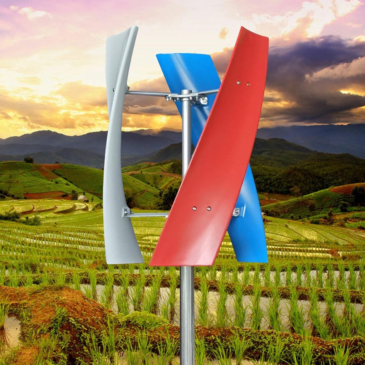 Krachtige 12V 400W Windturbine Generator met 3 Verticale Bladen voor Schepen, Tuinhuisjes en Campers
