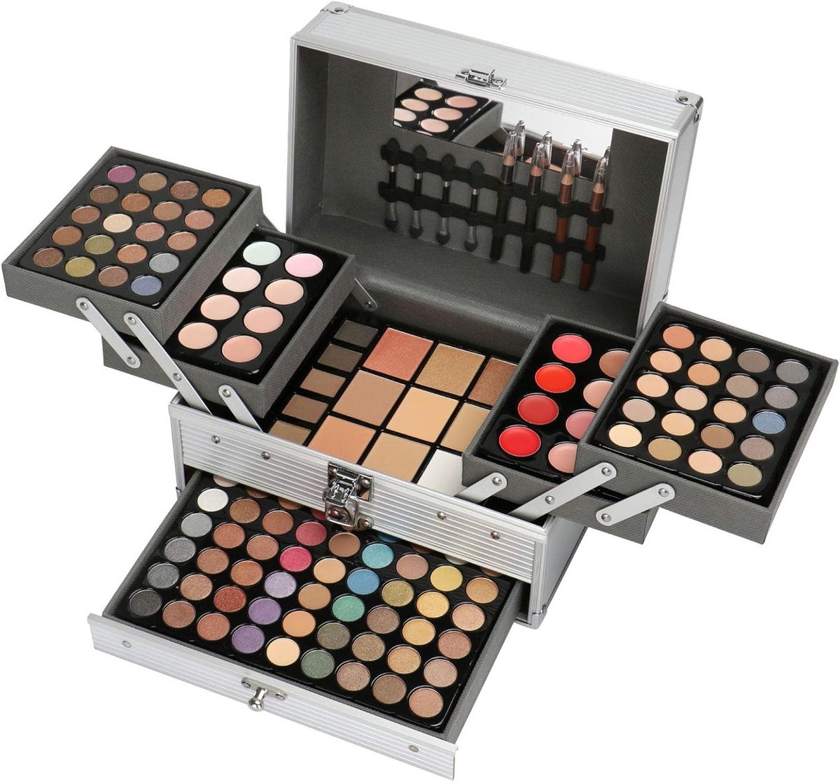 Oogschaduw palette met 132 kleuren, inclusief lipgloss, blush en poeder voor een complete make-upset