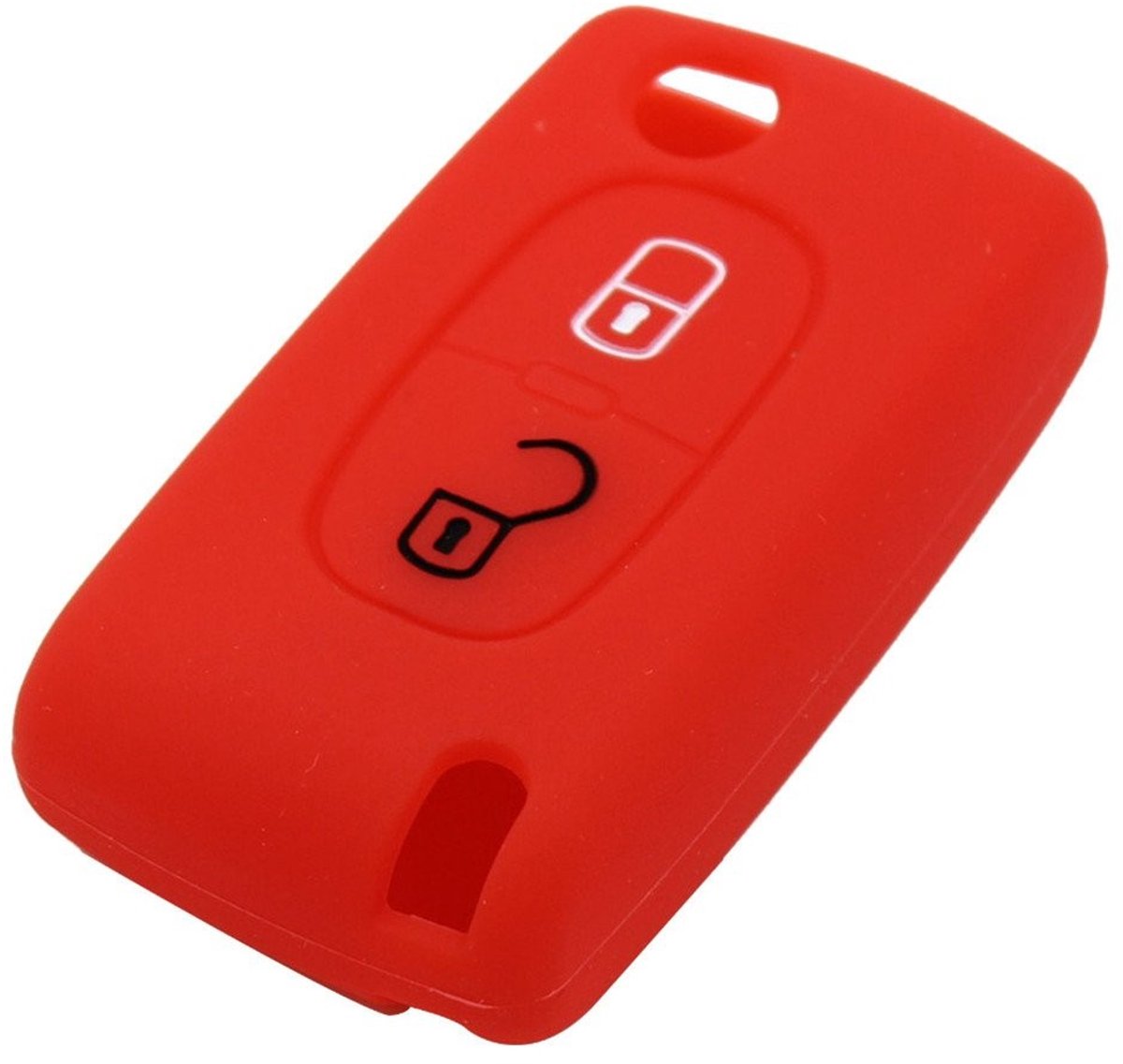 Dailygoods - Cosensi - Dailygoody - Siliconen Afstandsbediening Sleutelafdekking - Vouwsleutel Bescherming - Rood - Sleutelhanger - Geschikt voor Peugeot - Duurzaam en Stijlvol