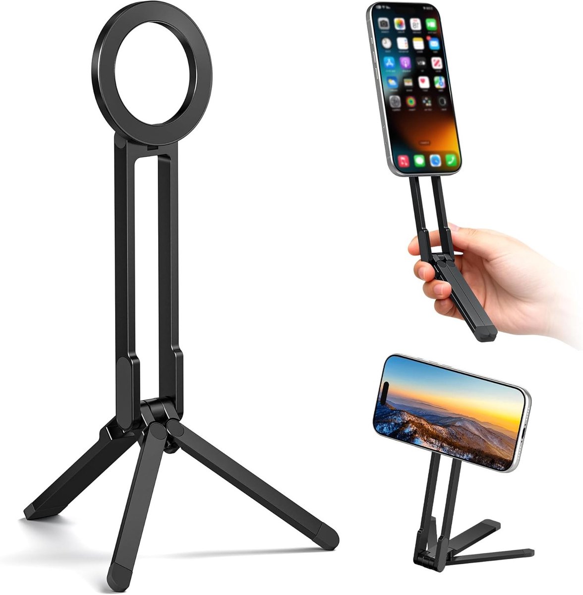 Magnetische Mini Smartphone Tripod voor Stabiele Opnames en Snelle Bevestiging, Ideaal voor Vlogs en Fotografie