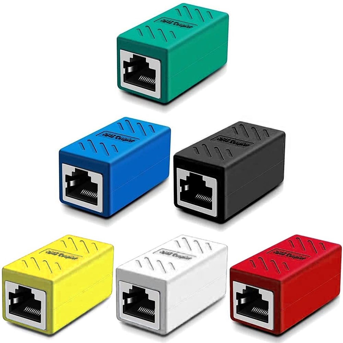 Dailygoods - Dailygoody - RJ45 Coupler - Ethernet Connector - Voor Cat7/Cat6/Cat5e/Cat5 - 6-pack Set - Multicolor - Betrouwbare Verbinding - Geschikt voor Netwerkg