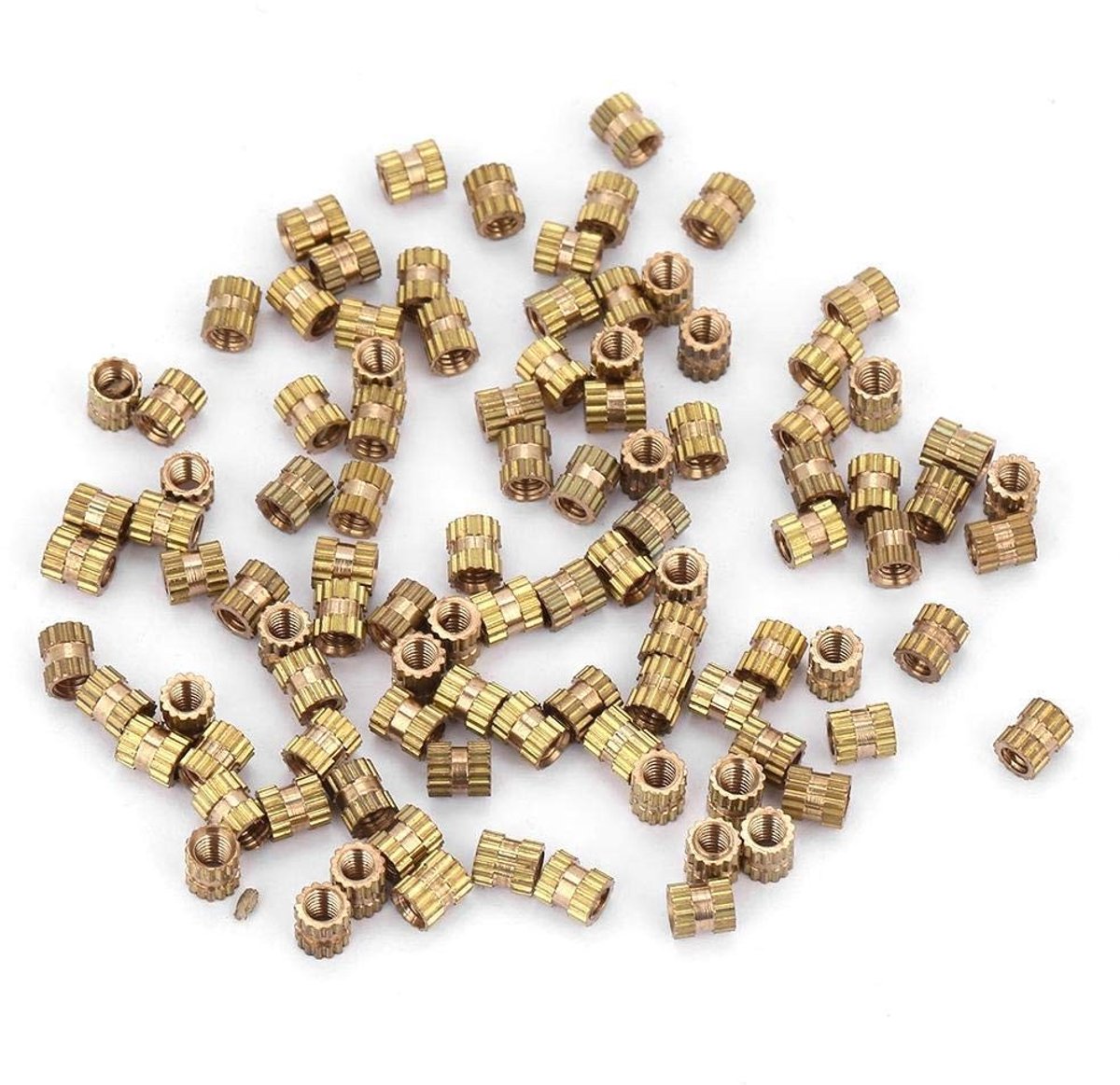 Dailygoods - Dailygoody - M2.5 Threaded Inserts - Duurzaam - Messing - Hoogwaardige Bevestigingsmaterialen - Geschikt voor Diverse Toepassingen - 100 Stuks