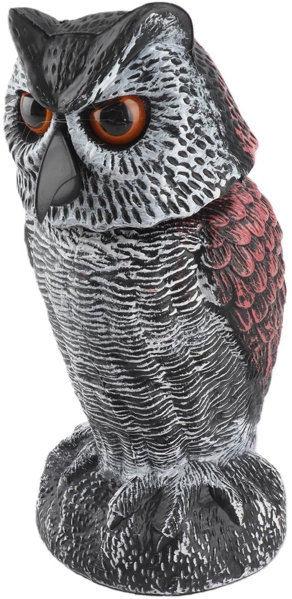 Dailygoods - Dailygoody - Uil - Vogelverschrikker - Waterdicht en gedetailleerd - 27 x 13 x 13 cm - Tuindecoratie - Wegjagen van vogels - Geschikt voor buitengebru