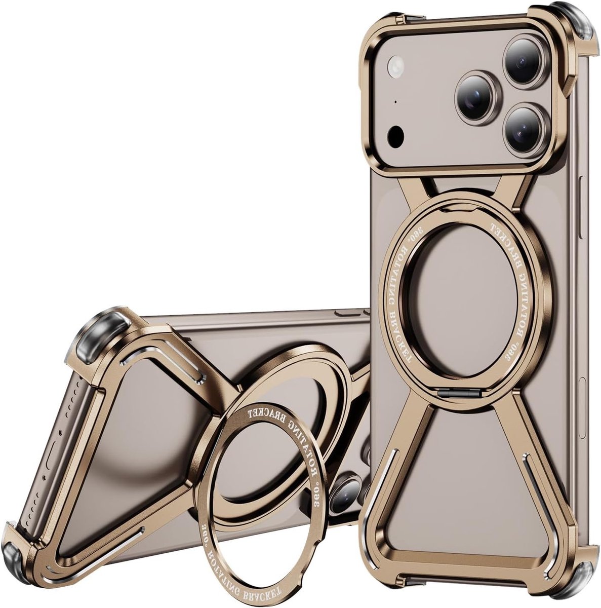Case voor iPhone 17 Pro met Magsafe en 360° Magnetische Ringstand - Slanke Titanium Stijl, Schokbestendige Bescherming en Duurzame Hoes voor Optimale Veiligheid