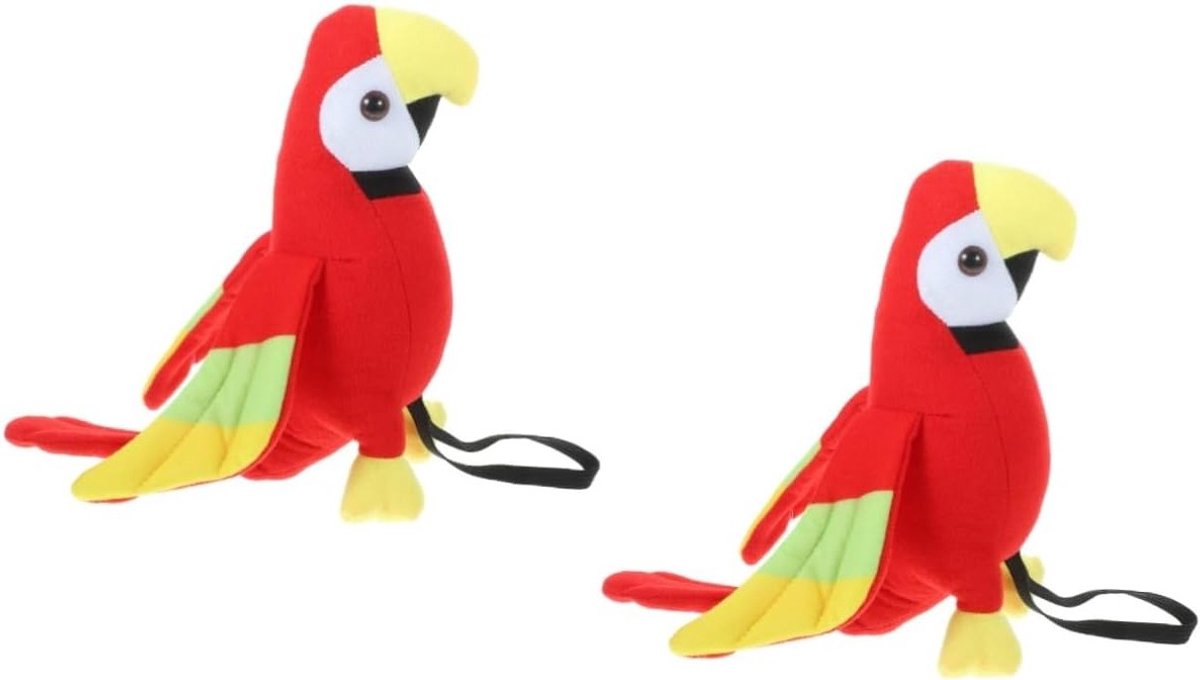 2 Stuks Piraten Papegaaien Poppen voor Volwassenen - Pluche Papegaai Model voor Halloween Kostuum en Kinderen's Kleding, Speelgoed en Decoratie