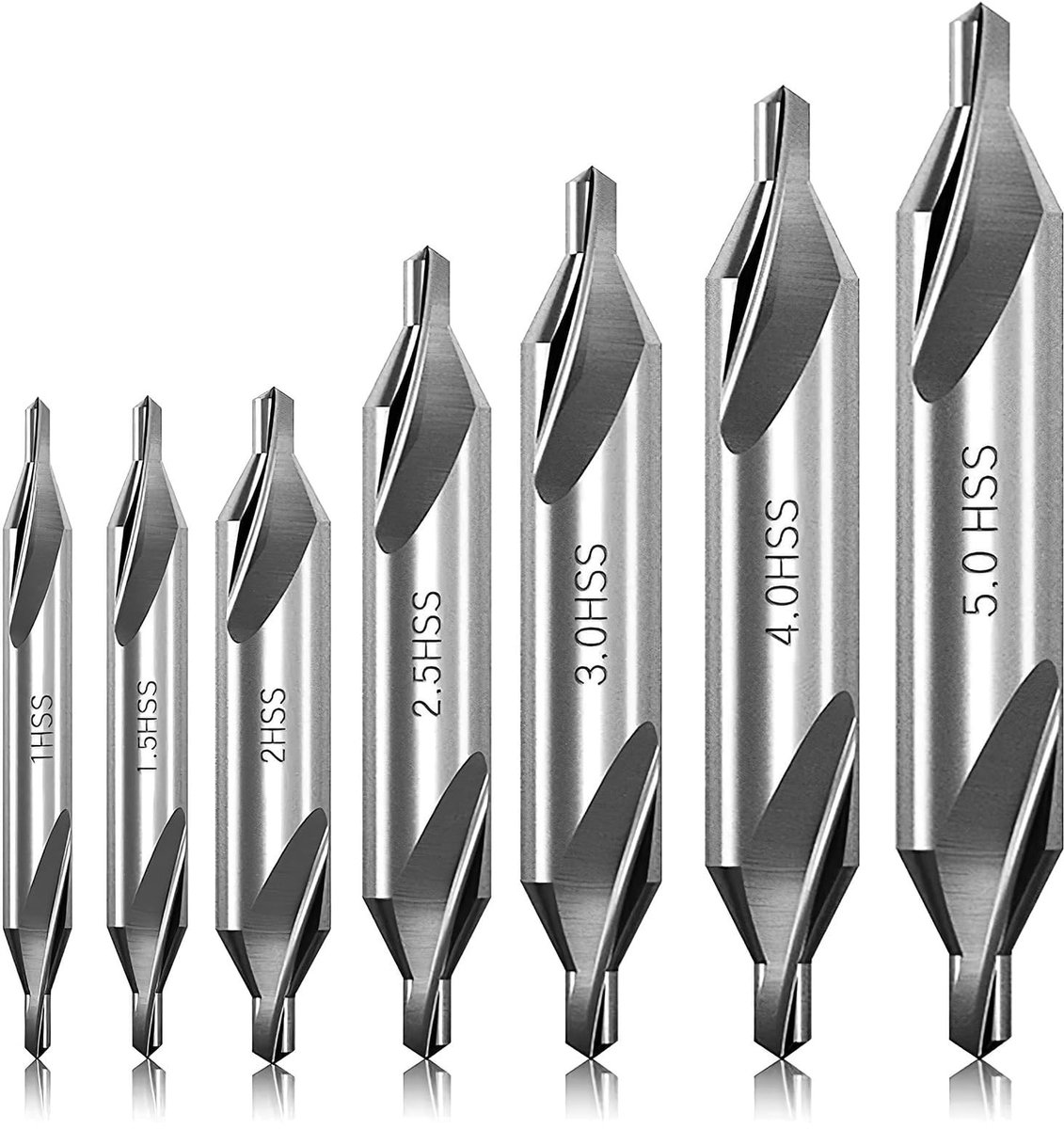 Dailygoods - Set van 7 HSS Centreerboren voor Nauwkeurig Boren in Metaal