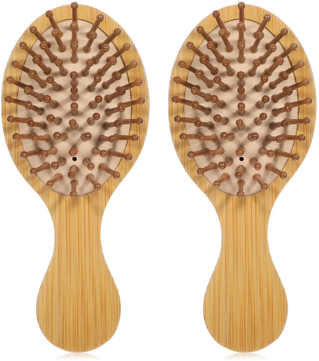 Dailygoods - Dailygoody - Houten Haarborstel - Ontwarrende Borstel - Draagbaar en Comfortabel - Houtkleur - Hoofdhuidmassage - Perfect voor Krullend en Droog Haar