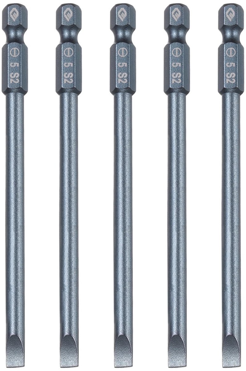 Dailygoods - Magnetische Slotted Schroevendraaier Bits SL5 - 5 stuks 5mm S2 Staal