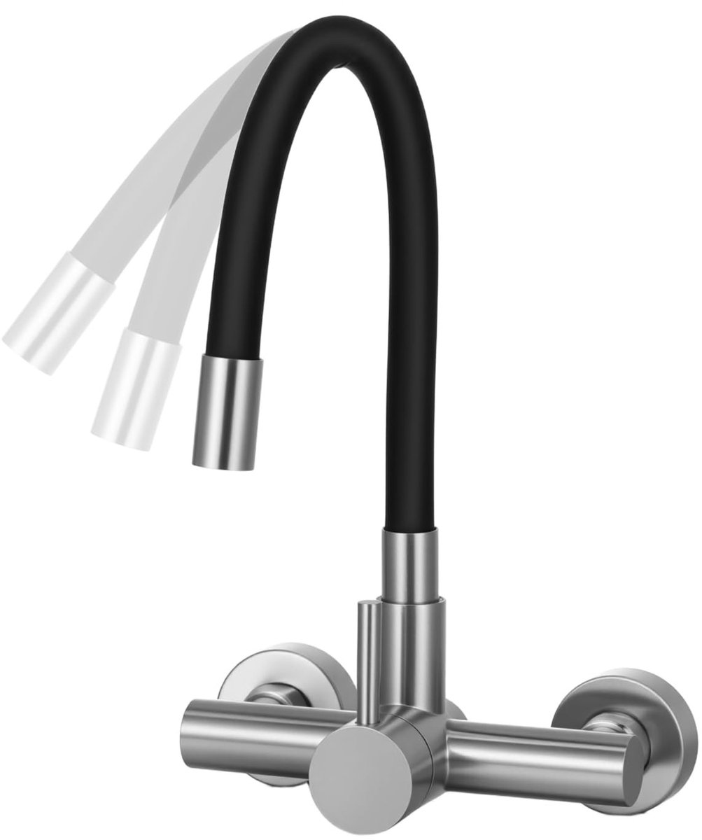 Dailygoods - Flexibele Zwarte Keukenkraan met Draaibare Arm
