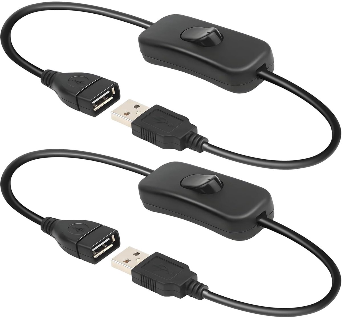 Dailygoods - Dailygoody - USB Switch Kabel - 0.3m met Aan/Uit Schakelaar - Voor eenvoudige bediening - Perfect voor Dashcams - LED Lampen en meer - Handig en