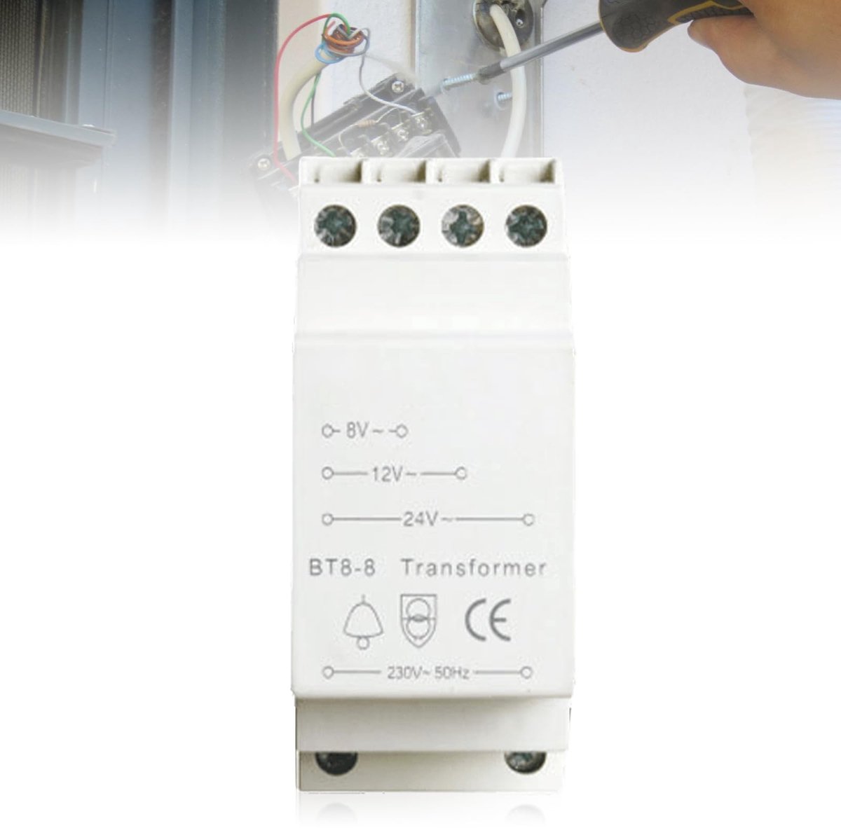 Dailygoods - Deurbel Transformator 230V naar 8V-12V-24V voor DIN-Rail