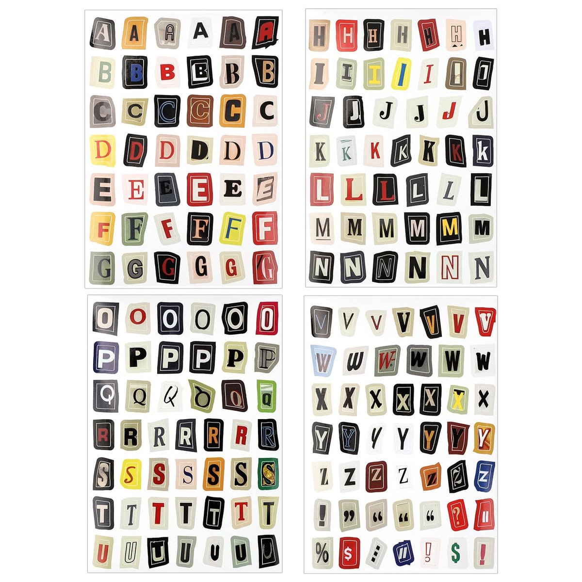 Dailygoods - Dailygoody - Stickers - Vintage Alfabet Stickers - Plakboek Benodigdheden - Gecoat Papier - Creatieve Dagboek Decoratie - Geschikt voor Glas, Plastic,.