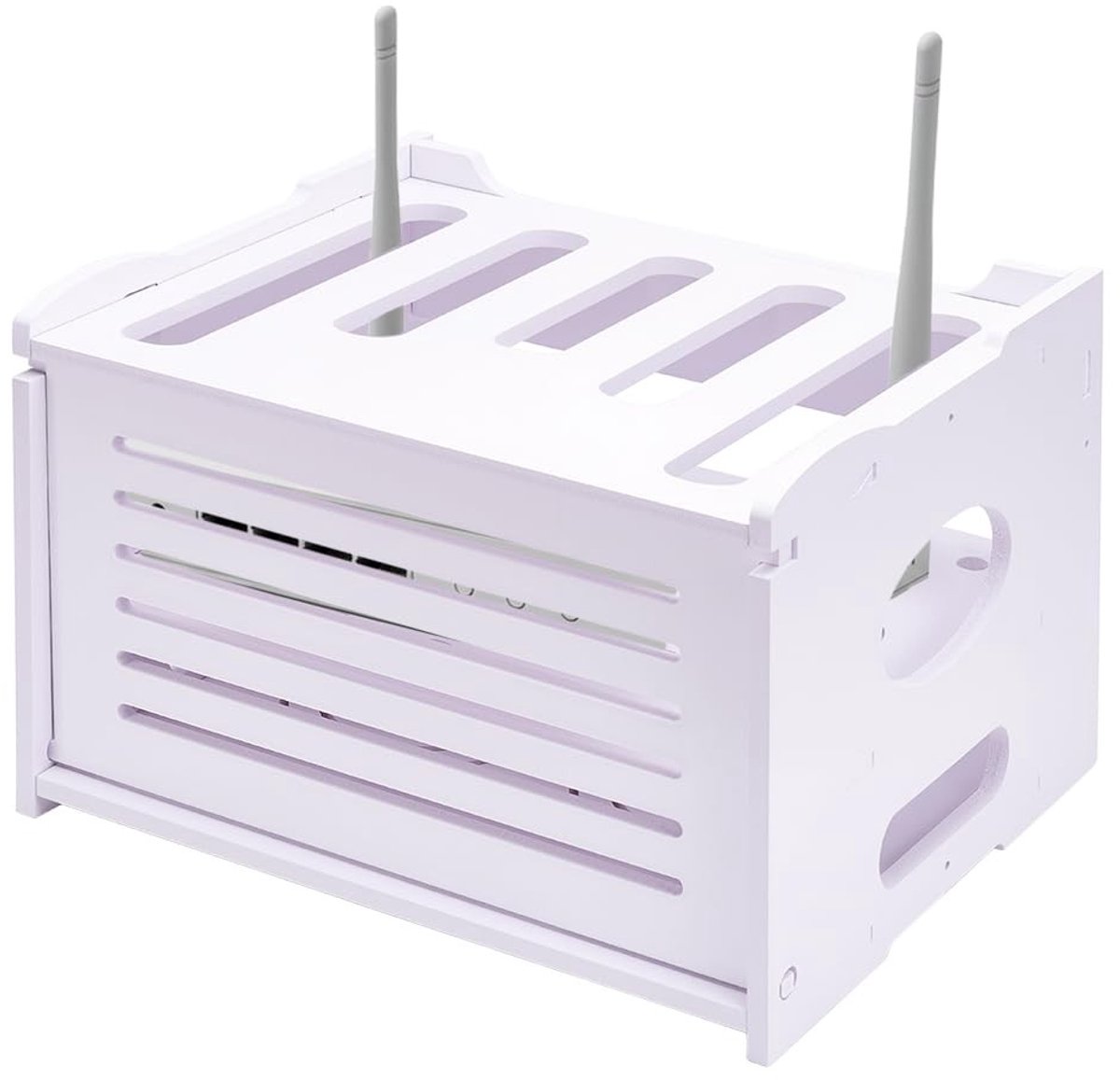 Dailygoods - Kabelmanagement Box van PVC voor Modem en Stekkerdozen, 25 x 32 x 22 cm