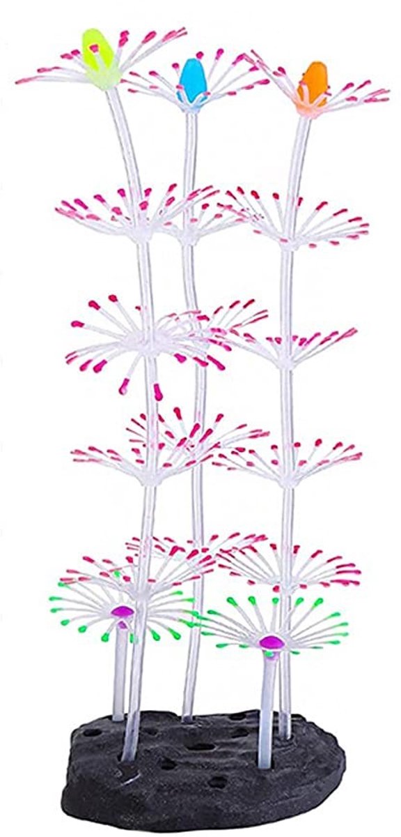 Dailygoody - Strip Coral Plant Ornament - Gloeiend Effect - Roze - Kunstdecoratie - Vissentank - Aquariumlandschap - Geschikt voor zoet- en zoutwater