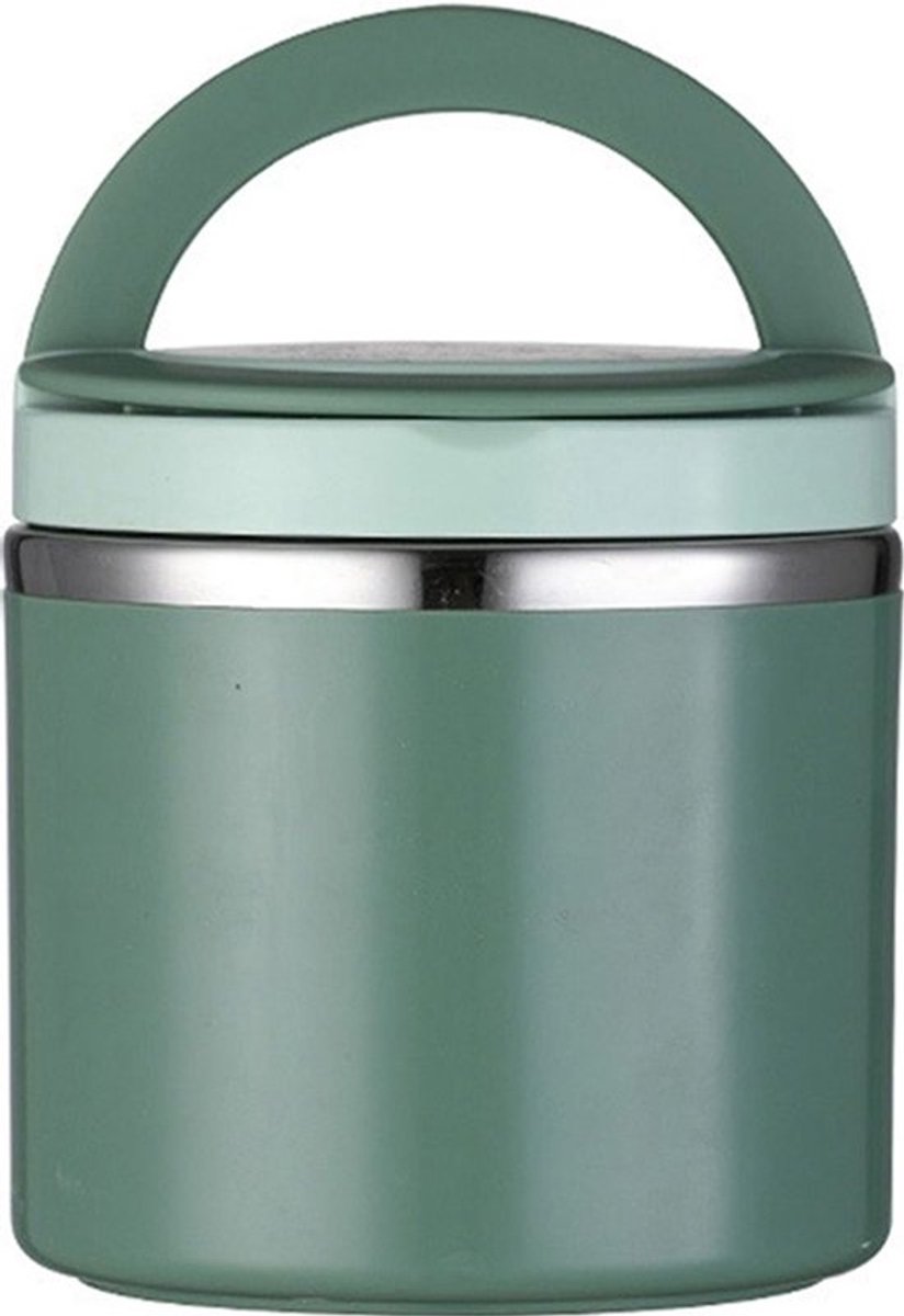 Isolatie lunchbox - 1000ml roestvrijstalen thermoskan - groene draagbare voedselcontainer
