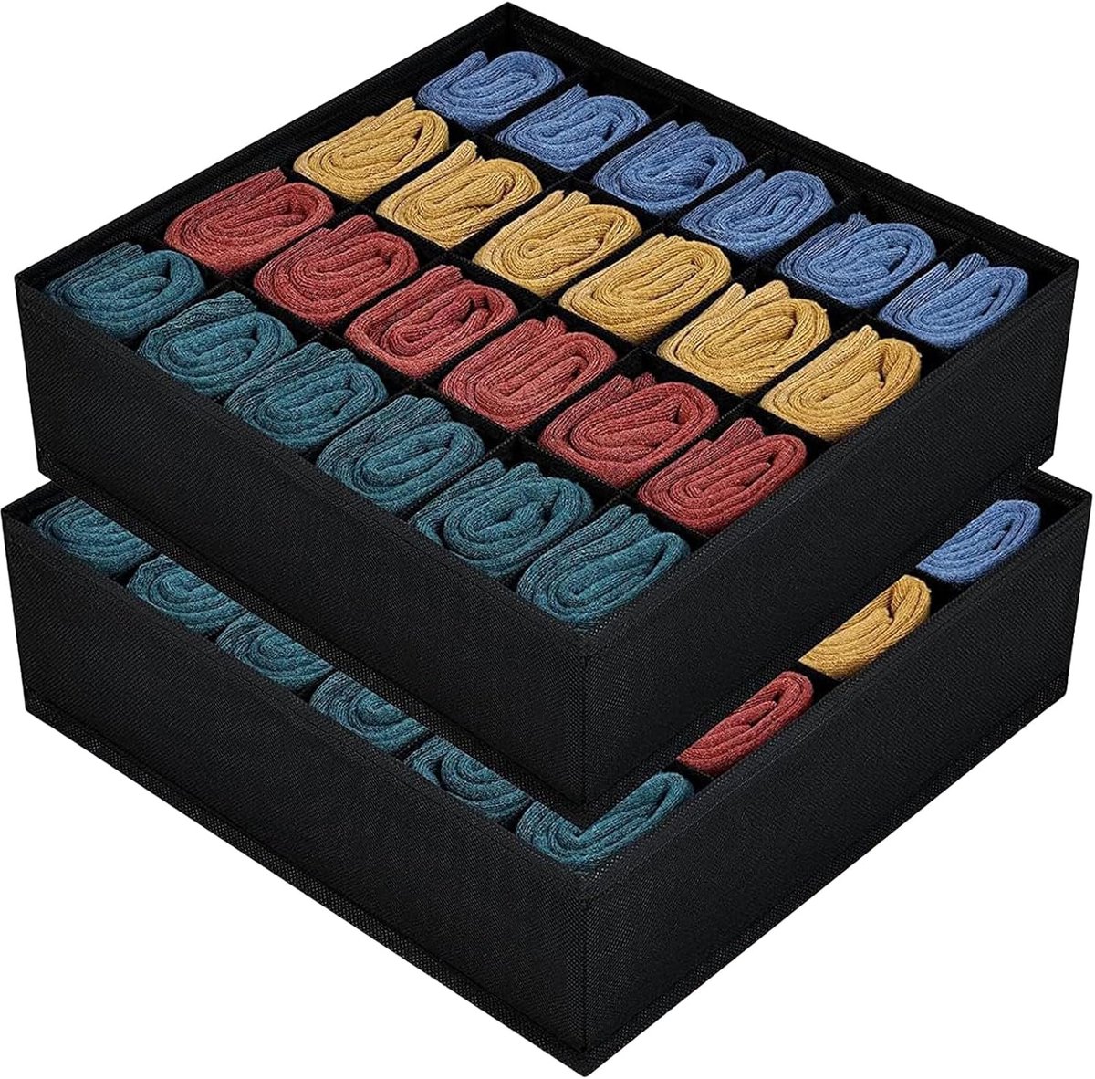 MONTKIARA DIMJ Ondergoed & Sokken Organizer - Opvouwbare Ladeverdeler - Non-Woven - Meerdere Vakken - Voor Kast & Lade