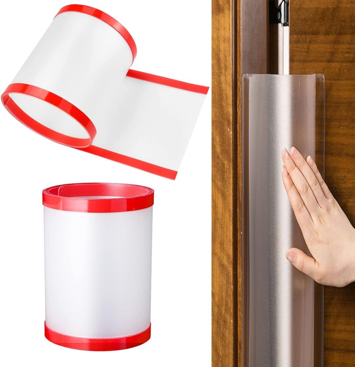 Veilige Deurstopper voor Kinderen - 2 Rollen voor Babykamer, Klaslokaal en Slaapkamer (17x120cm) - Wit, Polypropyleen