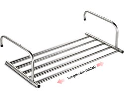 HEZIVO® Handdoekrek Radiator - Droogrek Badkamer en Verwarming - Wasrek Balkon - Uittrekbaar 42-66 cm
