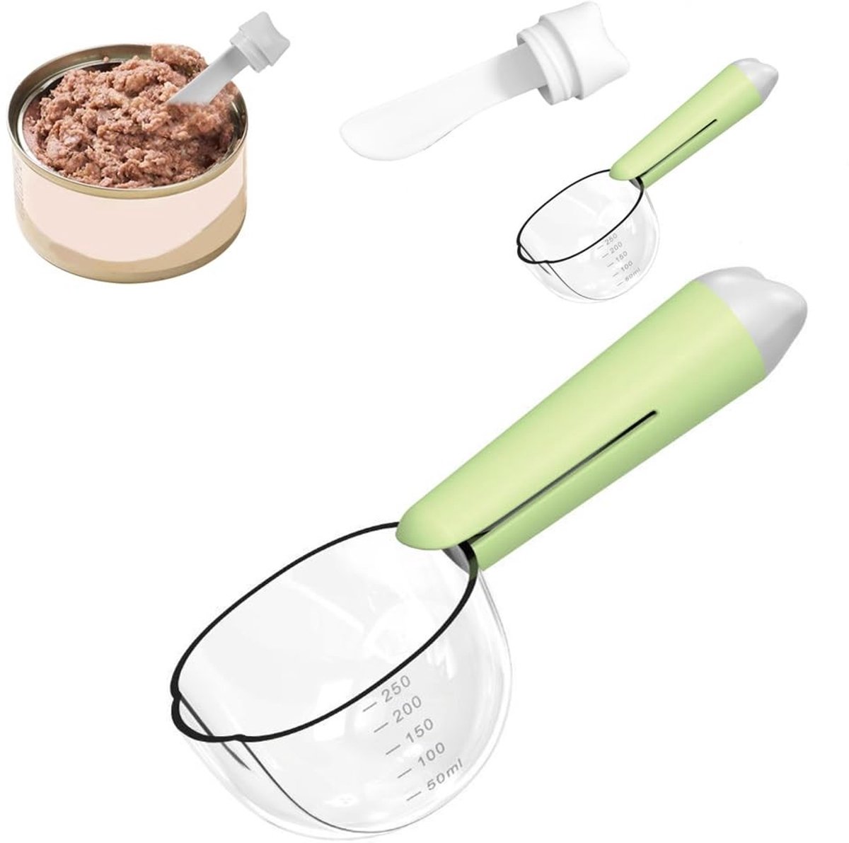 Dailygoody - Maatlepel hondenvoer - Voederlepel 250 ml - Veilig en eenvoudig te reinigen - Groen - Voor honden en katten - Precisie metingen