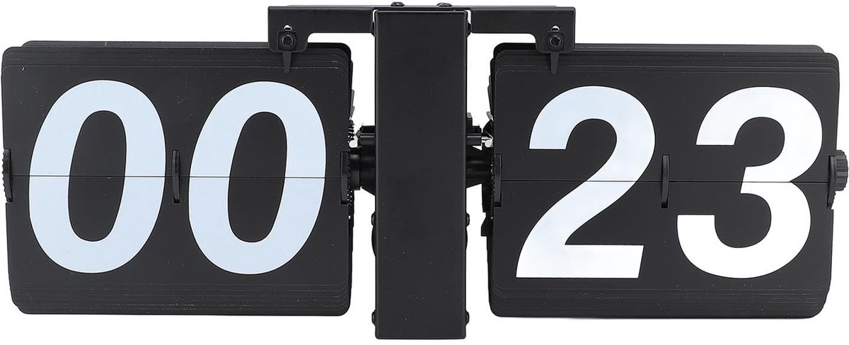 Dailygoody - OmGoods - Dailygoody - Flip Clock - Retro Klok - Minimalistisch Design - Desktop Klok - Automatische Flip Pagina Klok - Voor Thuis en Kantoor - Model