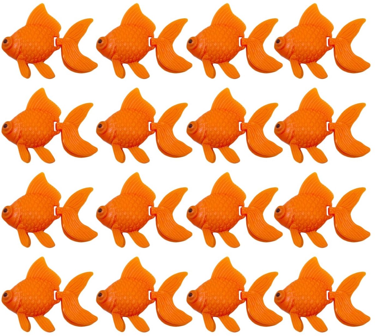 Dailygoody - Kunstmatige Aquarium Vissen - Decoratie voor Vistank - Oranje - Bewegende Nep Vissen - Educatief Speelgoed - 16 Stuks
