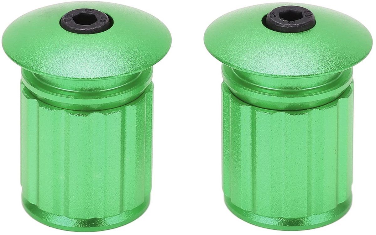 Dailygoody - Fietsstuurstang Eindstekkers - Verstelbare Aluminium Hoeden - Groen - Voor 18-20 mm Fietsstuur - Geschikt voor Racefiets en MTB