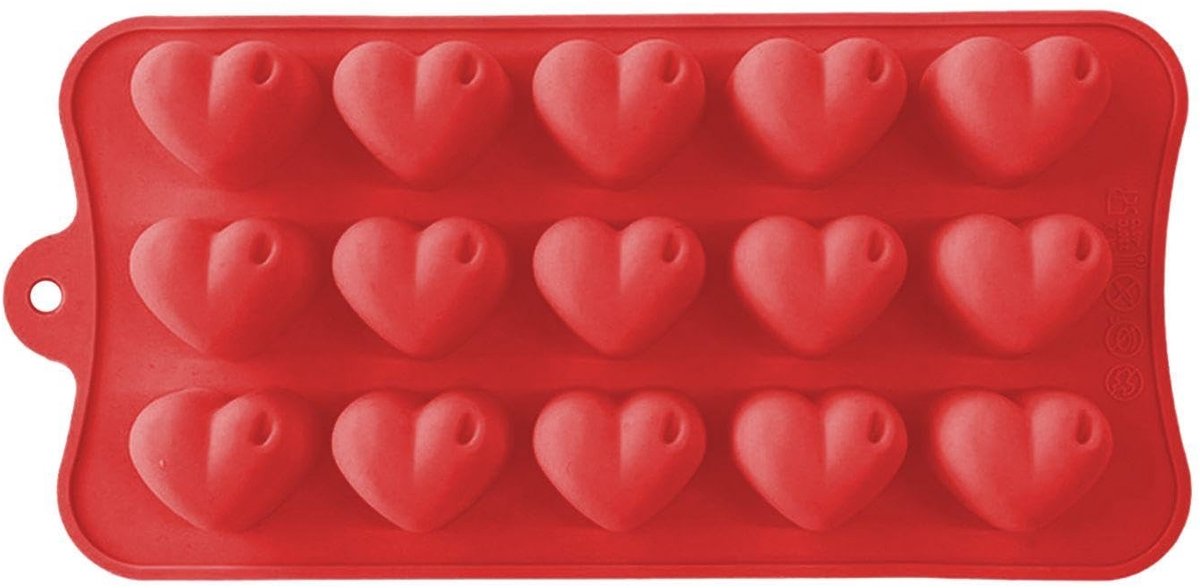 Dailygoody - Solidchoice - Dailygoody - Hartvormige Siliconen Vorm - Multifunctionele Bakvorm - Herbruikbaar en Temperatuurbestendig - Rood - Voor Cakes en Snoep - Ideaal v