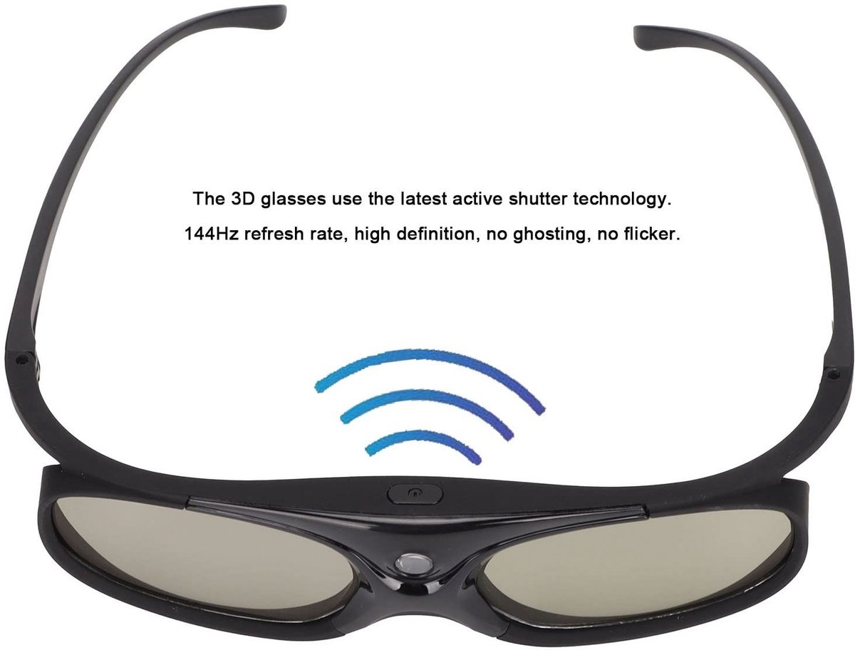 Dailygoody - 3D-bril - Actieve sluiter technologie - 144Hz vernieuwingsfrequentie - LCD-lens - Voor projectoren - 2 Stuks