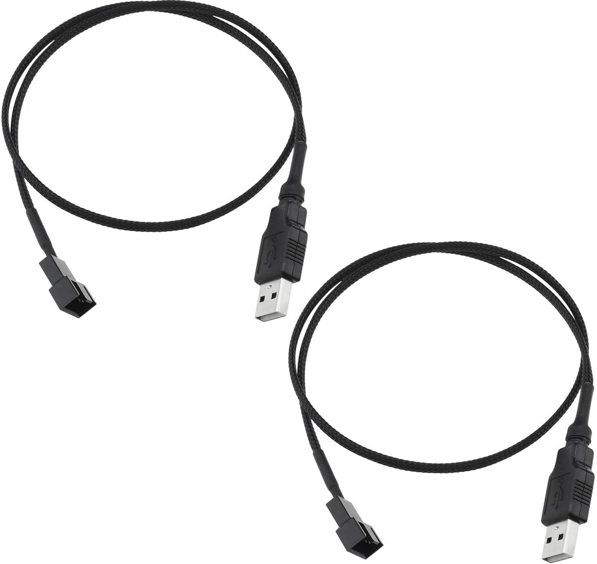 Dailygoods - Dailygoody - USB naar 3-pins/4-pins ventilatoradapter - 2 - Handige voeding voor computerventilatoren - Universeel - Stroomadapter voor pc-fans -...