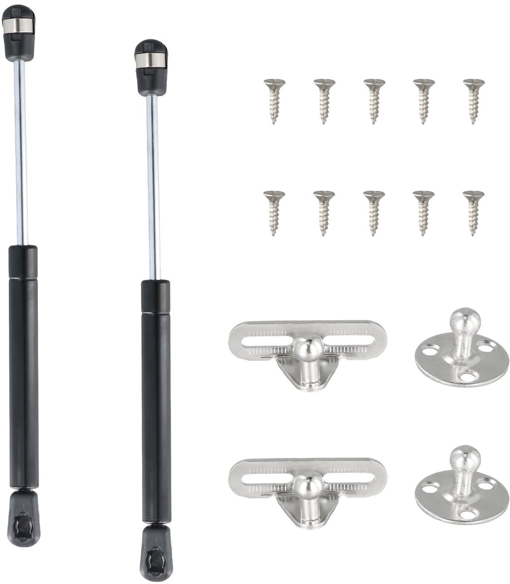 Dailygoods - Dailygoody - Gashefveerset - Zware gasveren - Hydraulisch scharnier - Zwart - Kledingkast scharnier - Geschikt voor kaptafel en bed