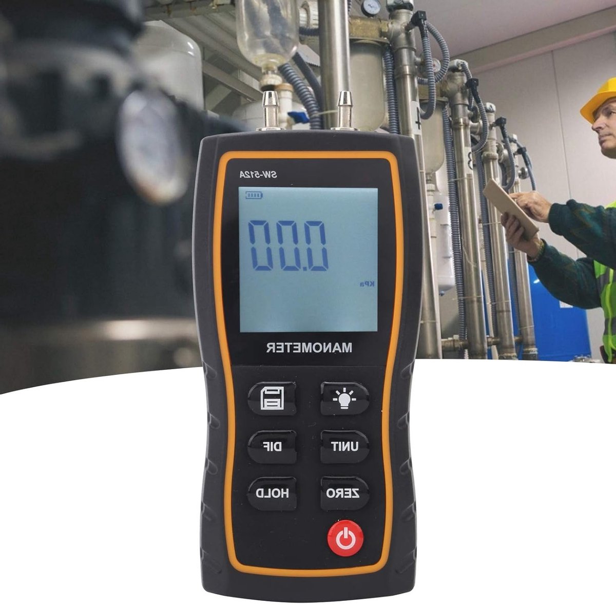 Digitale Differentieel Drukmeter voor HVAC, Lucht Drukmonitor met Achtergrondverlichting voor Ventilatiesystemen en Schone Ruimtes Inspectie
