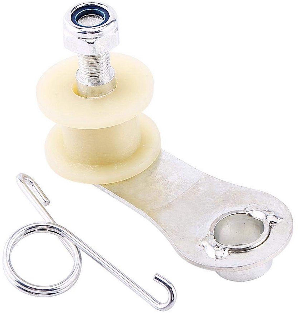 Dailygoody - Kettingspanner - Spanningsregelaar - Geschikt voor motorfiets - Metaal en kunststof - Inclusief clipveer - Voor de meeste vuilputten