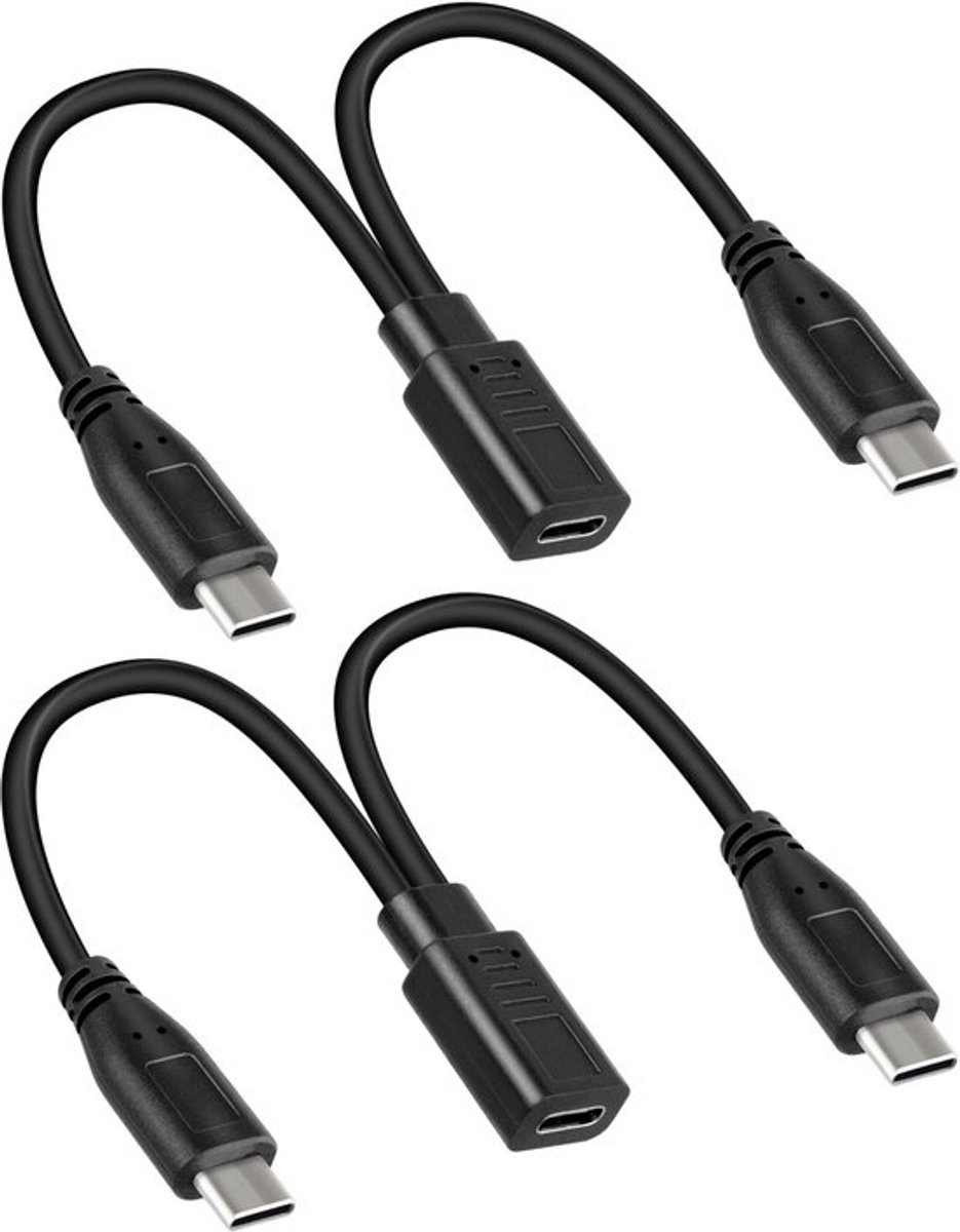 Korte USB Type C Oplaadkabel met 2 Male Aansluitingen - Ideaal voor Snelle Oplading