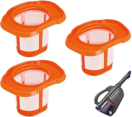 Stof Filter - 3 stuks - Geschikt voor Black & Decker BHHV520BT BHHV520BFP BHHV320B BHHV320J BHHV520BF BHHV520JF - Filteraccessoires - Stofzuigerfilters vervangende accessoire - Wasbaar - Stofzuiger Onderdelen