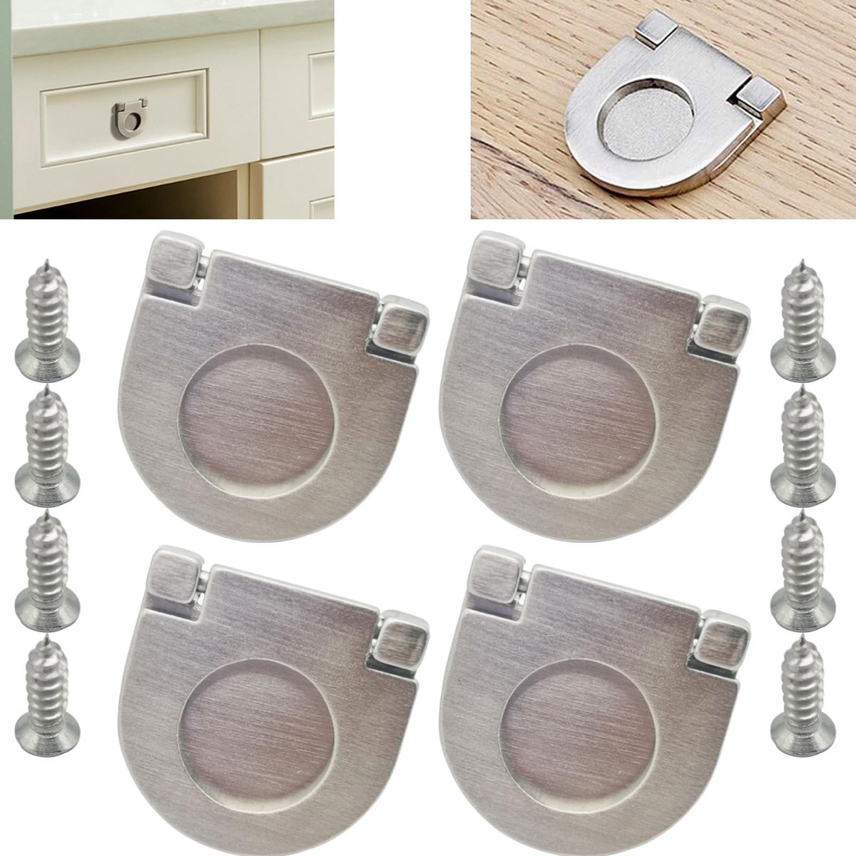 Dailygoody - Onzichtbare handgrepen - Roestvrijstalen kastaccessoires - Modern en duurzaam - 35 mm - Keuken en slaapkamer - Makkelijk te installeren