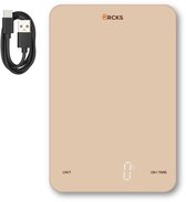 BRCKS Digitale Keukenweegschaal - Tot 10kg - 1g Precisie - USB-C Oplaadbaar - Weegschaal Keuken - Tarra & Geheugen - Soft Beige