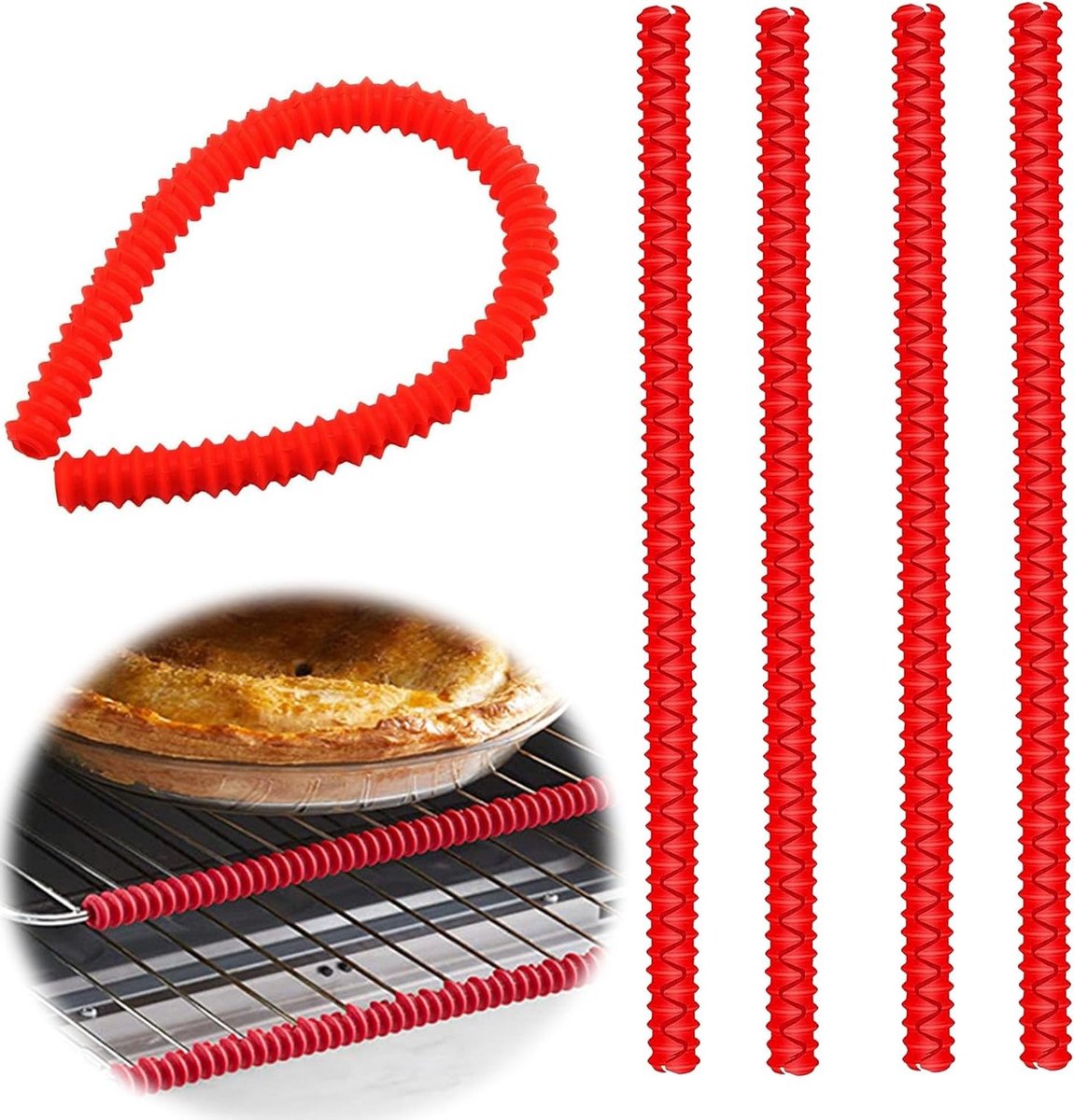 Set van 4 hittebestendige siliconen ovenbeschermers, ideaal voor grillen en bakken, veilig en duurzaam
