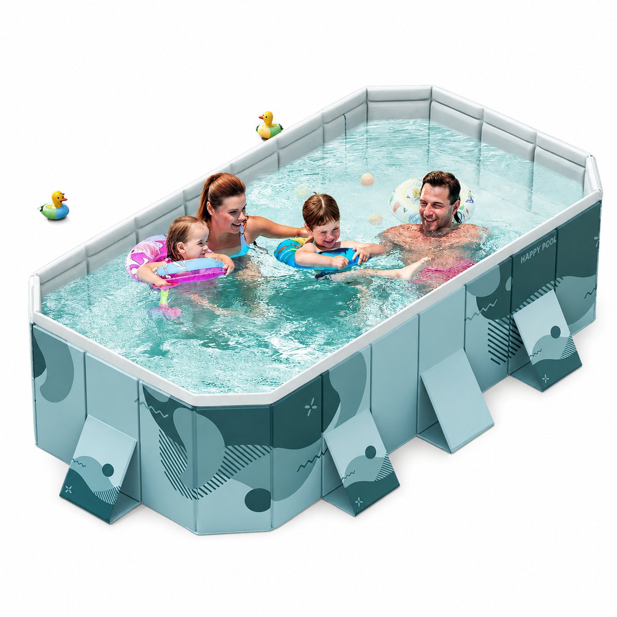 Innovastore Zwembad - Buitenzwembad - Opvouwbaarzwembad - Opzetzwembad - Familiezwembad - Niet-opblaasbaar - 206x137x50cm