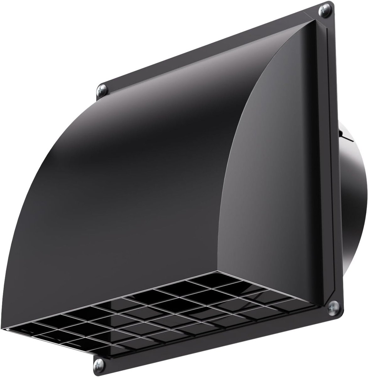 Ventilatierooster 150mm Zwart Upgrade – Luchtuitlaat met Terugslagklep en Insectenbescherm
