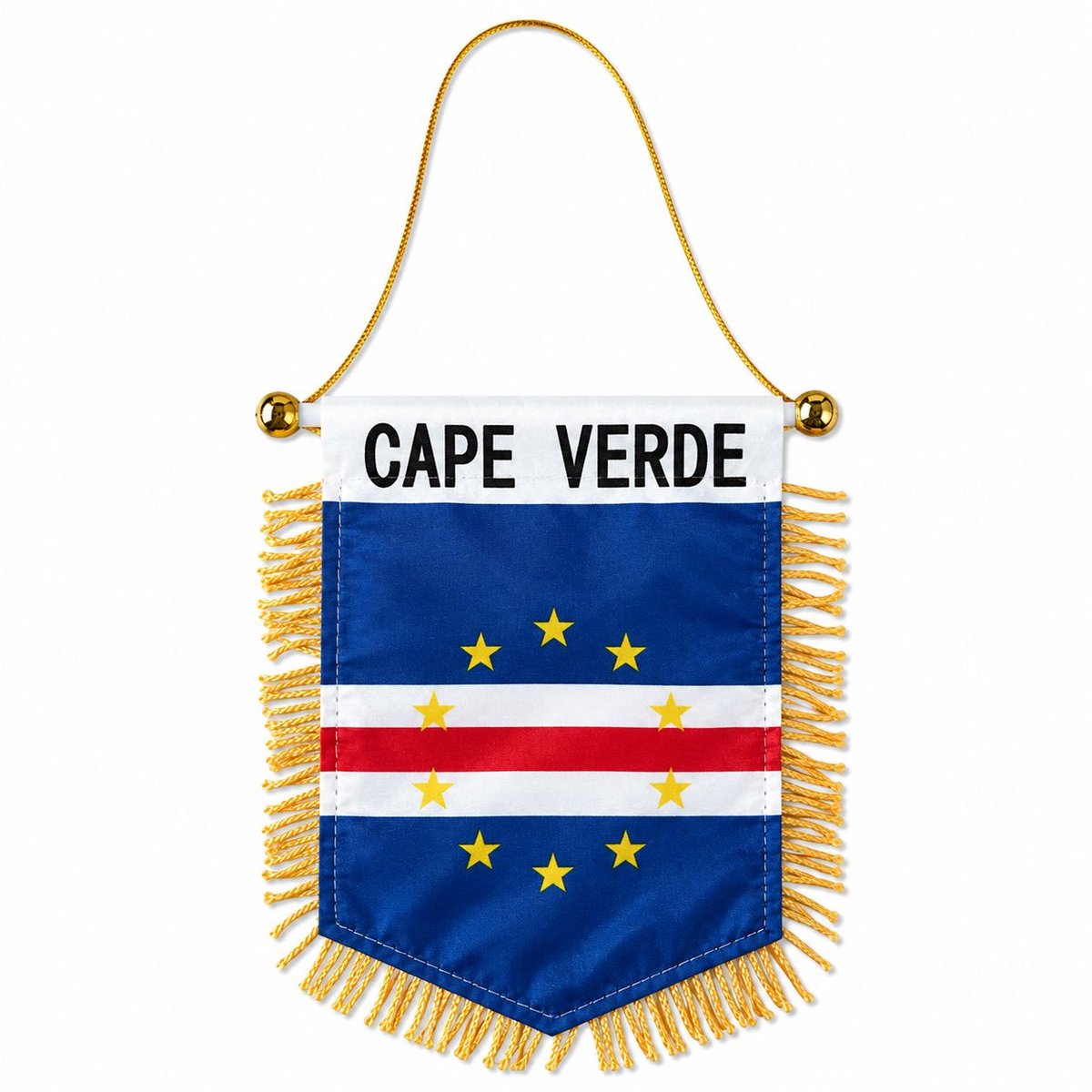 Cruva Vlagvaantje Kaapverdië - Vaandel Vlag - WK Voetbal 2026 - Autospiegel/Achteruitkijkspiegel Accesoire - Versiering - Nationaal elftal - Aanmoedigen