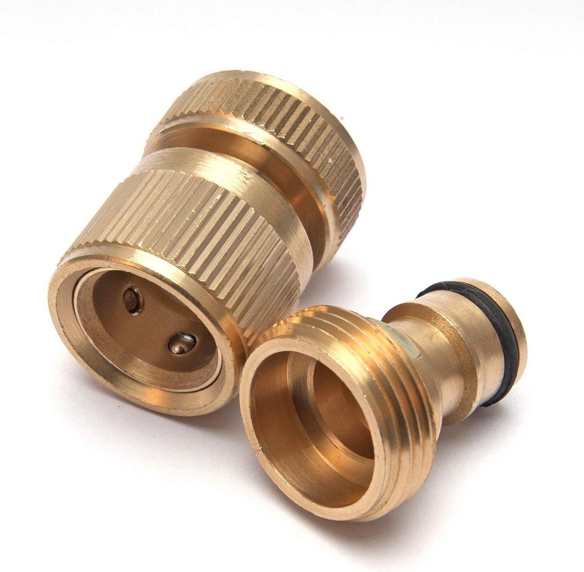 Duurzame Messing Tuinslang Aansluitingen, 3/4 Inch Draad Connectoren voor Tuinirrigatie en Auto Was, 2 Stuks Snelle Koppelingen en Fittingen
