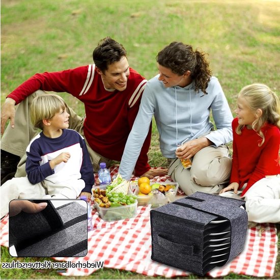 Praktische Plate Holder voor Motorhome en Caravans - Felt Camping Tafelgerei Opbergoplossing voor 8 Borden, Ideaal voor Boot en Keuken Accessoires — afbeelding 5