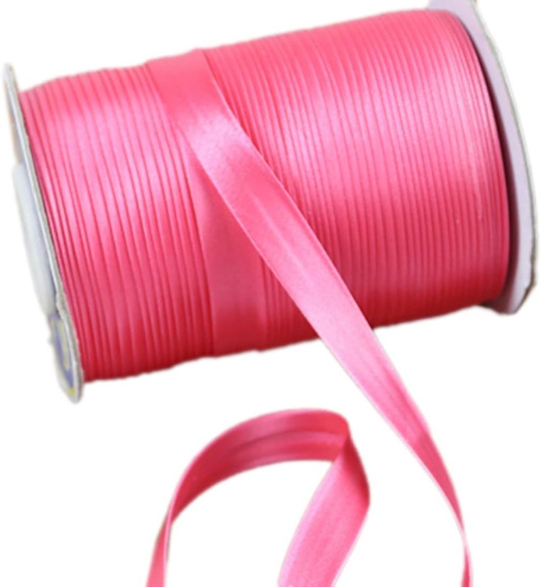 Satin Bias Tape 1.5 cm voor Naaiwerk, Flat Satin Piping Tape voor Cheongsam Versiering, Kledingafwerking en Quilten in Donkerroze