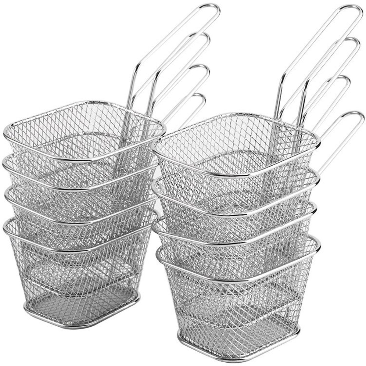 Dailygoods - Dailygoody - Mini Frituurmand - Frituurmanden - Duurzaam en Sterk - 20x20 cm - Geschikt voor Frituren - Perfect voor Thuis en Restaurant