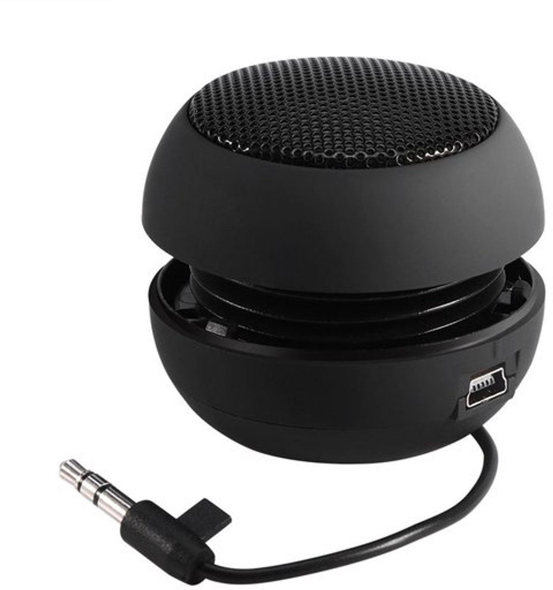Draagbare 3,5 mm luidspreker, draadloze mini-luidspreker met 3,5 mm AUX-audio-aansluiting, draagbare mini-reisluidspreker van 3,5 mm met ingebouwde batterij voor mobiele telefoon MP3-pc (zwart)
