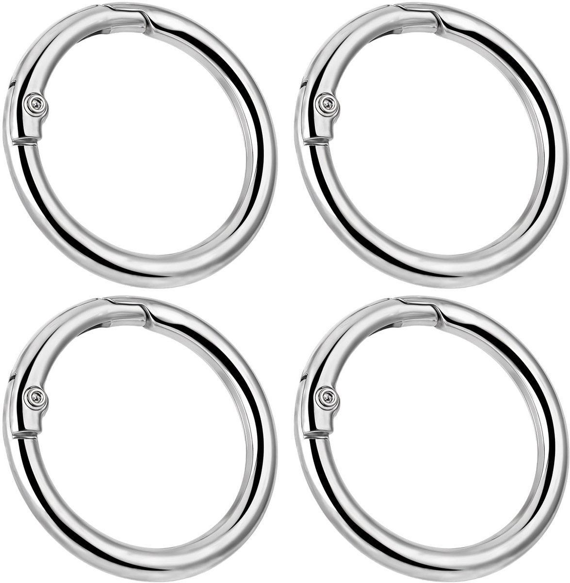 Dailygoods - Dailygoody - Karabijnhaak - Sleutelhanger - Roestvrij staal - 25 mm - Doe-het-zelf accessoires - Geschikt voor handwerk - 4 stuks